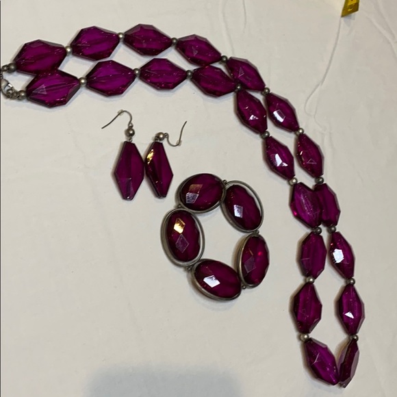 Crackled Acrylic 3 Piece Jewelry Set - Picture 2 of 16